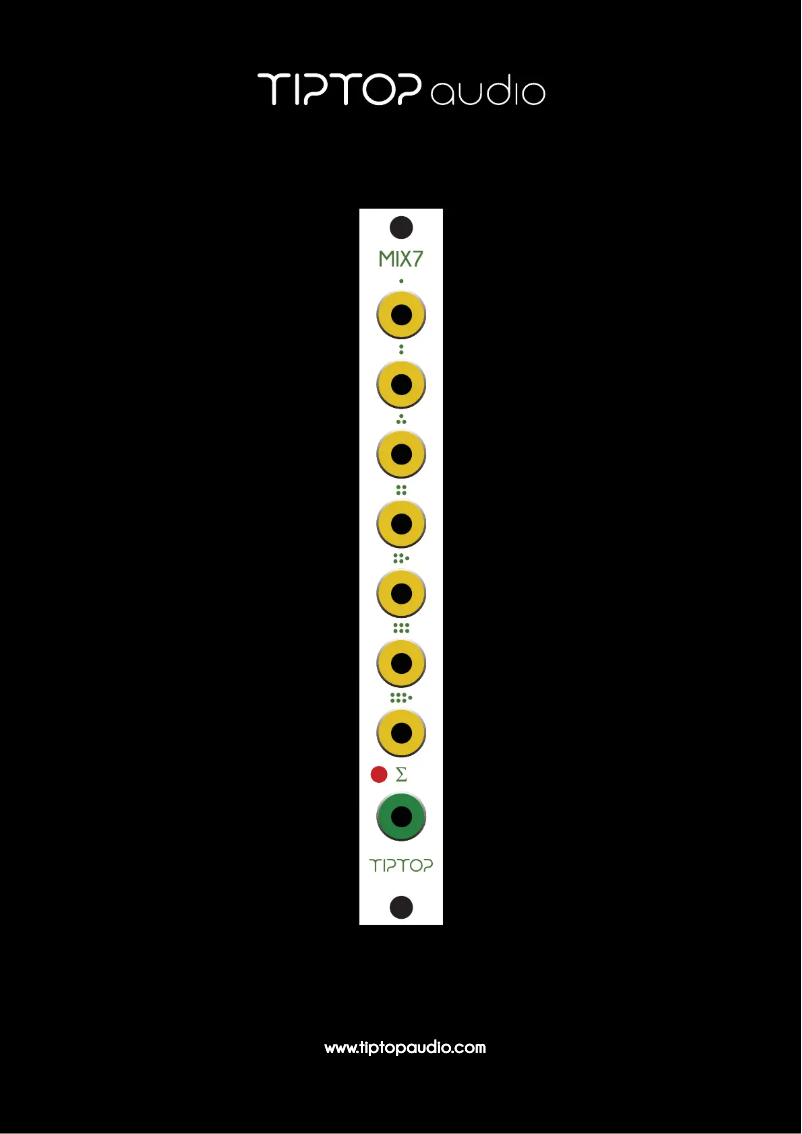 Page 1 de la notice Manuel utilisateur Tiptop Audio MX7