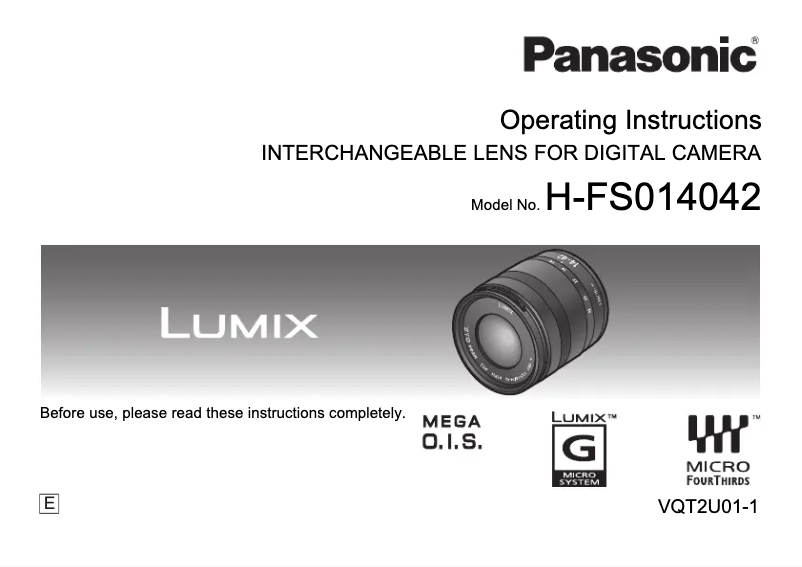 Page n°1 - Manuel utilisateur Panasonic Lumix H-FS014042