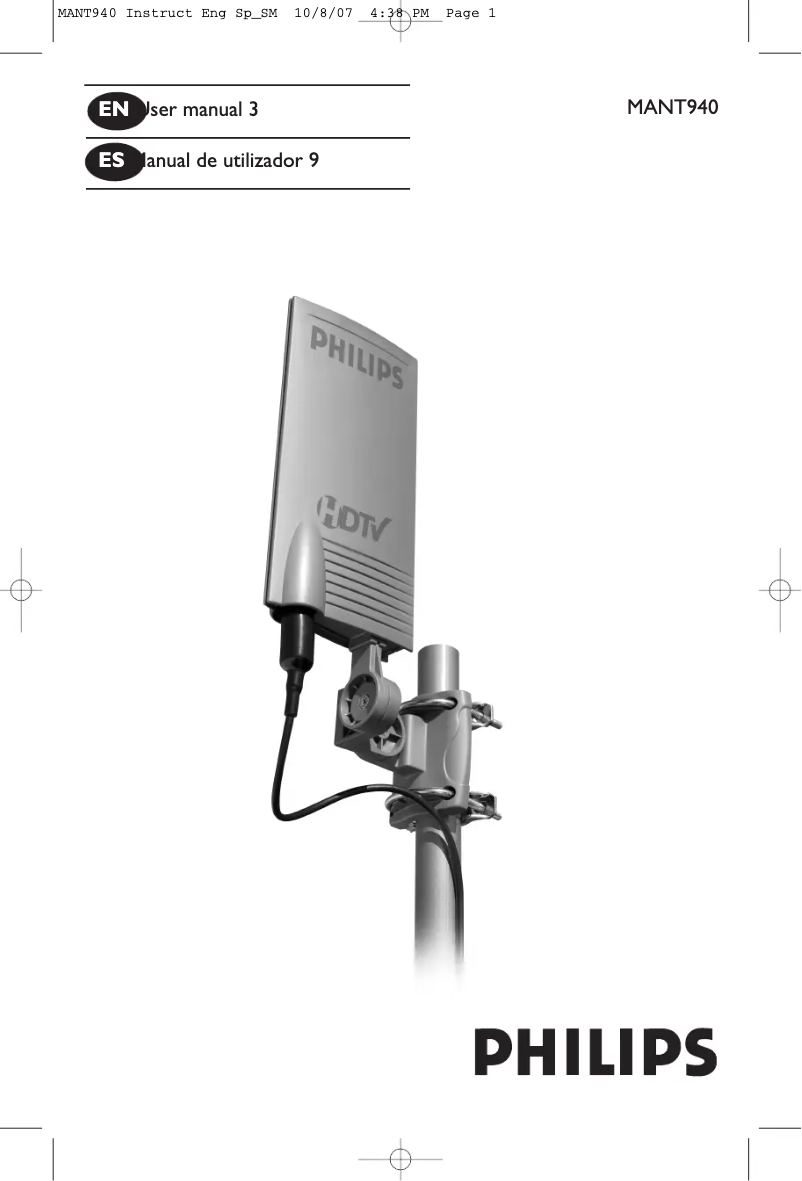 Page 1 de la notice Manuel utilisateur Philips US2-MANT940