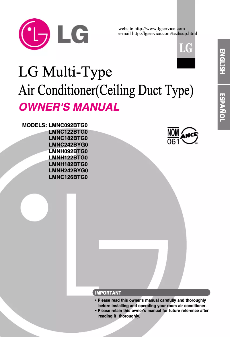 Página 1 del manual Manual de usuario LG LMNC092BTG0