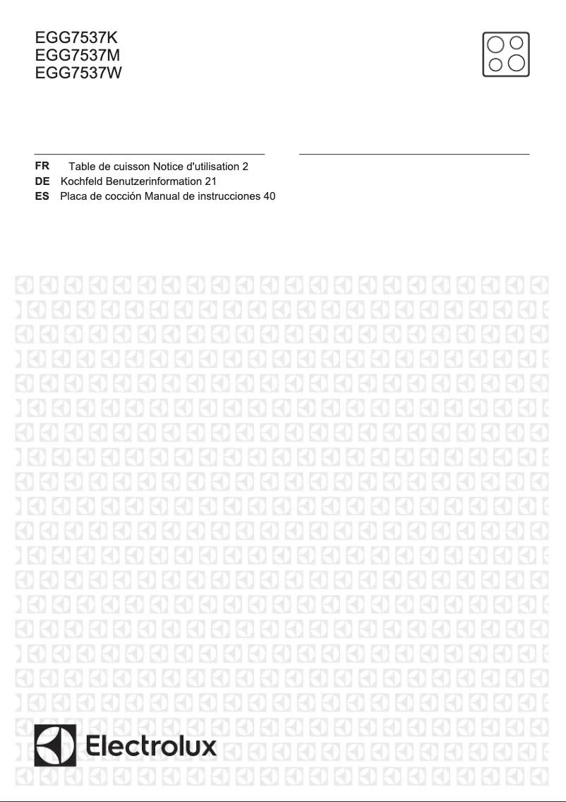 Image de la première page du manuel de l'appareil EGG7537K