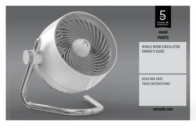Page 1 de la notice Manuel utilisateur Vornado PIVOT5