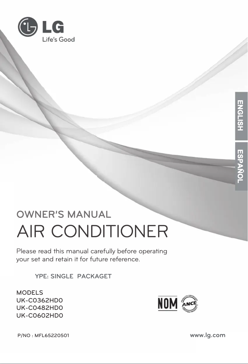 Page 1 de la notice Manuel utilisateur LG UK-C0362HD0