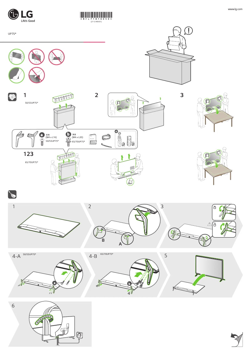 Page 1 de la notice Manuel utilisateur LG 55UP751C