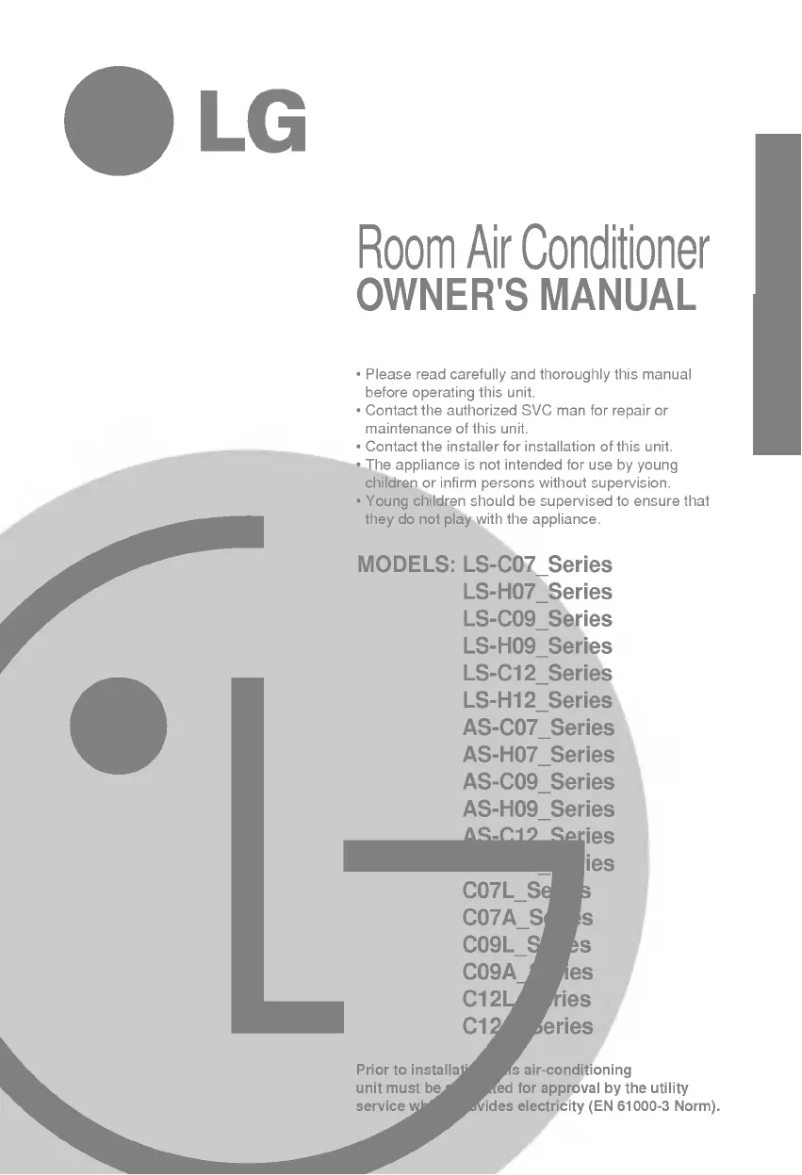 Page 1 of the manual User Manual LG LSUC096ZRC0