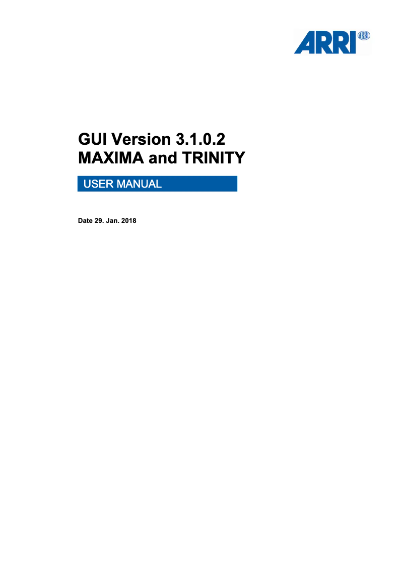 Page 1 de la notice Manuel utilisateur ARRI Trinity 2