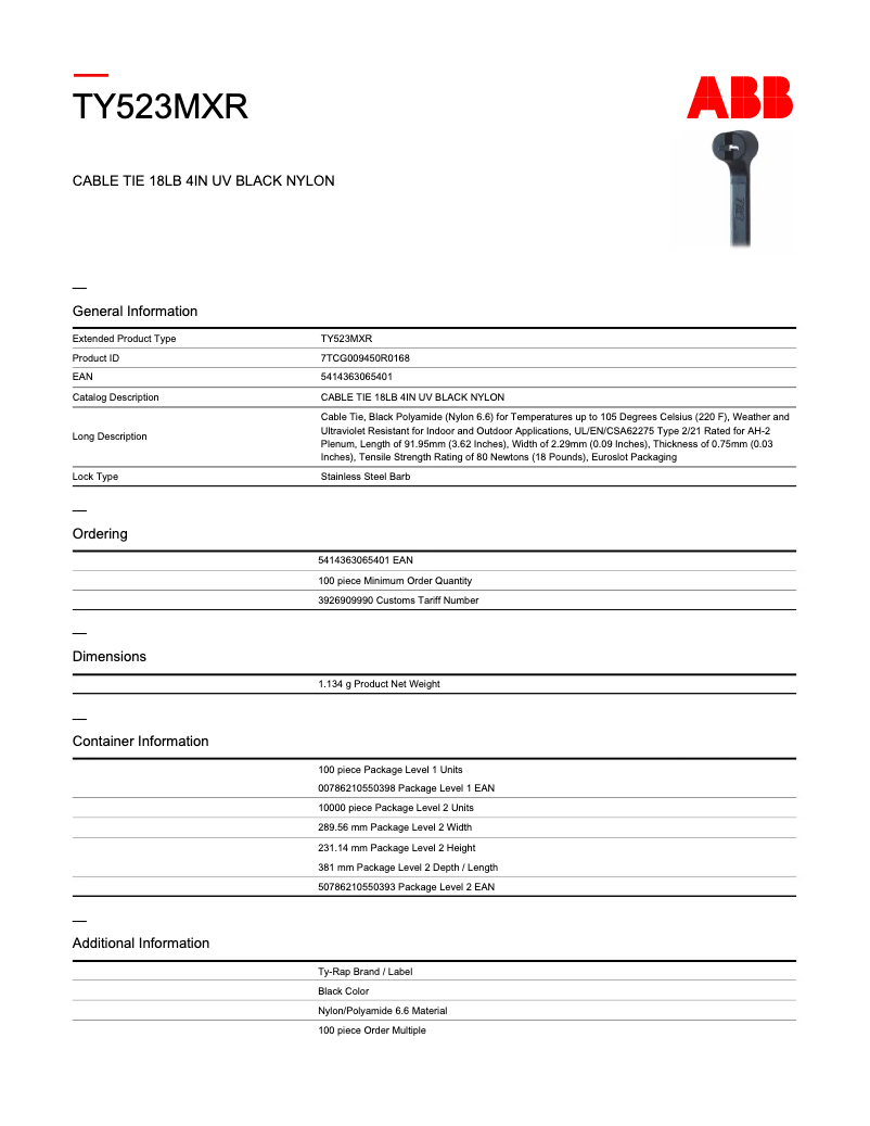 Image de la première page du manuel de l'appareil TY523MXR