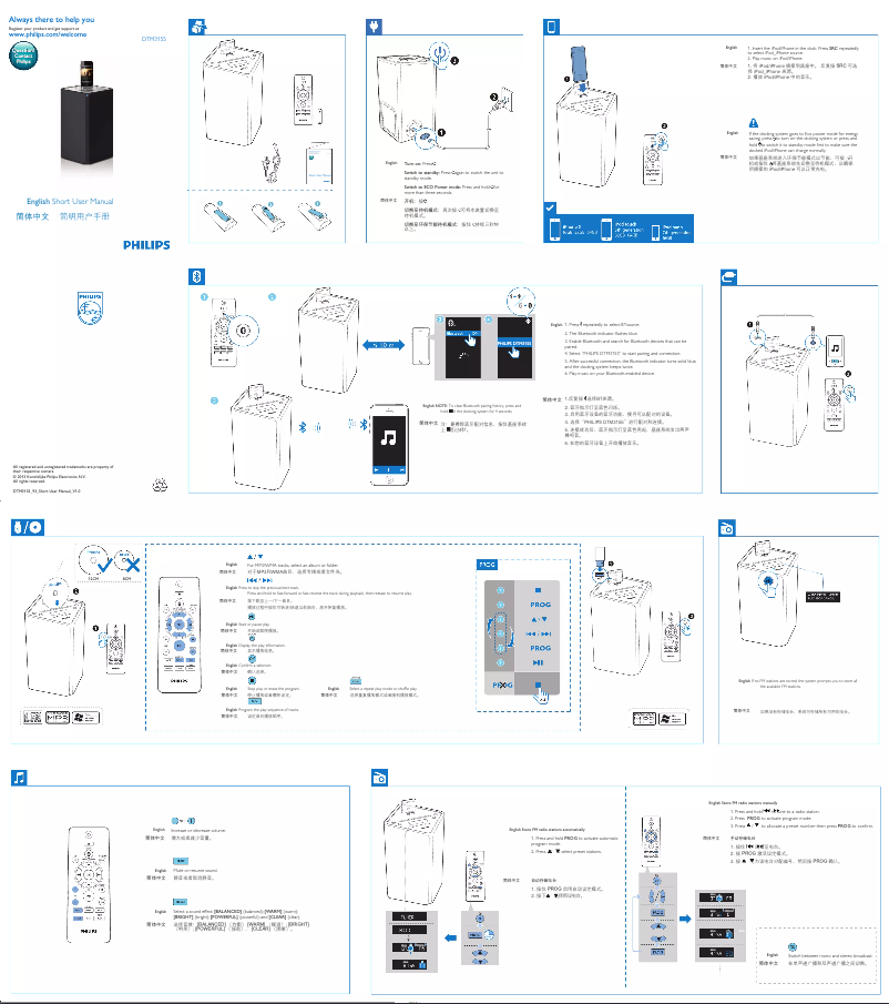 Page 1 of the manual Quick Start Guide Philips DTM3155