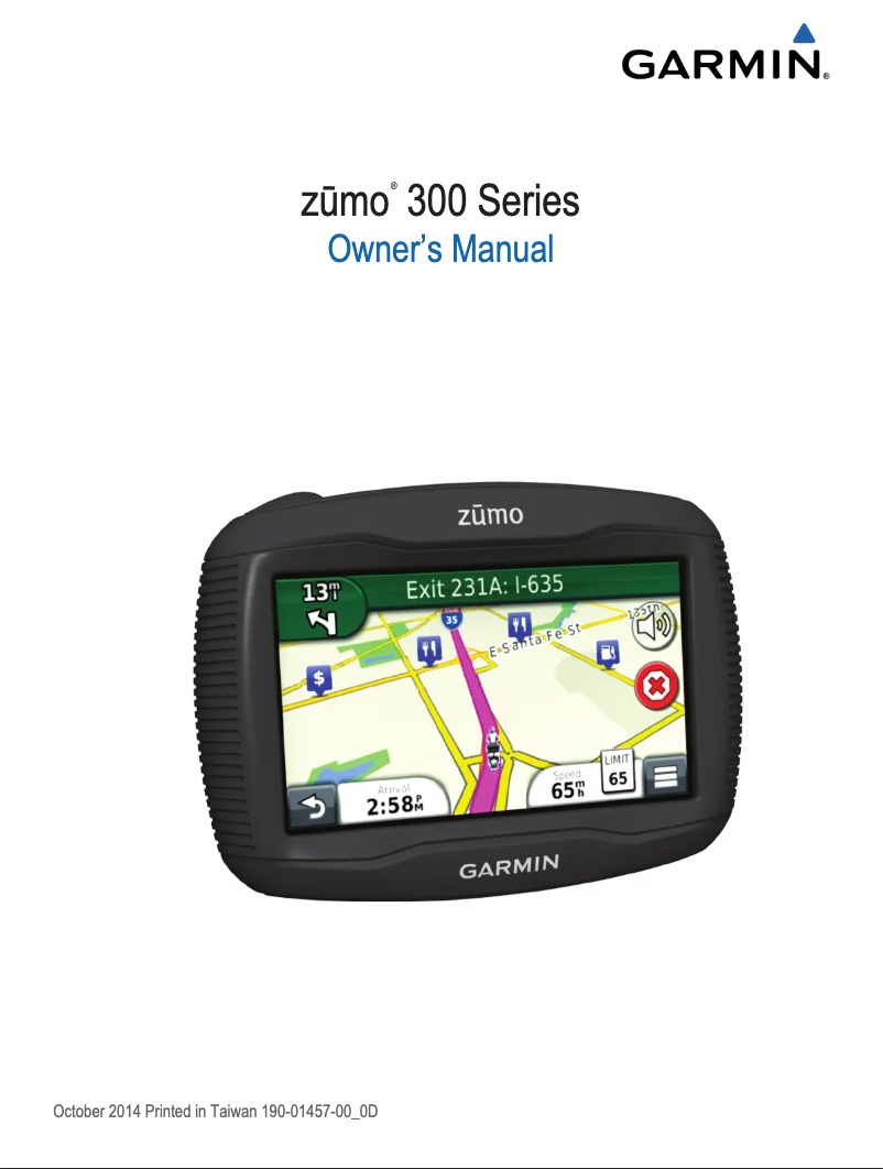 Page n°1 - Manuel utilisateur Garmin Zumo 340