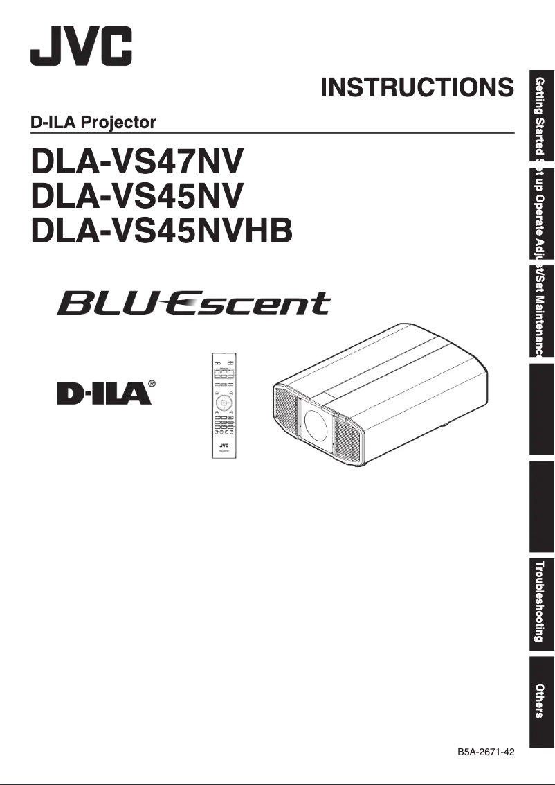 Image de la première page du manuel de l'appareil DLA-VS45NV