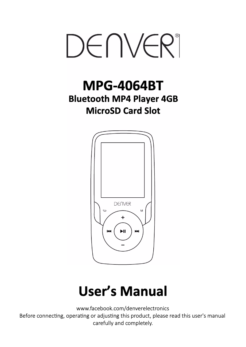 Imagen de la primera página del manual del dispositivo MPG-4064BT