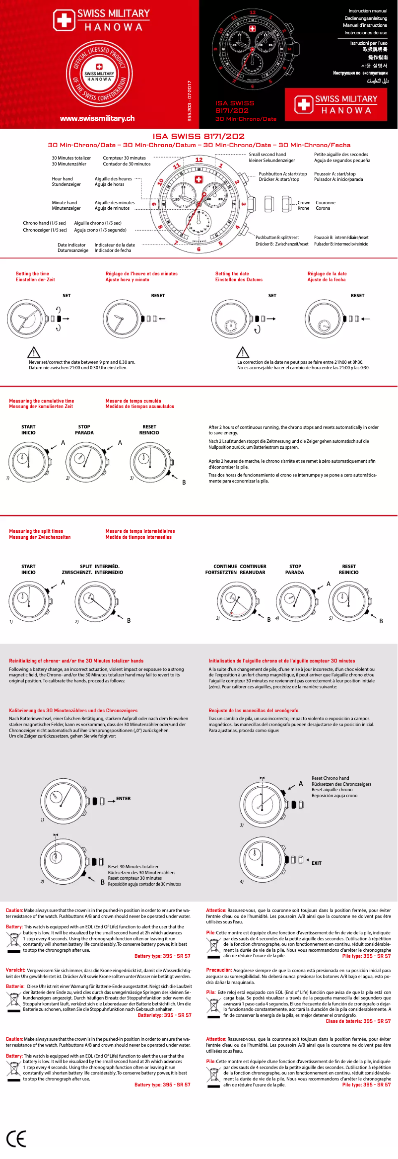 Page n°1 - Manuel utilisateur Swiss Military Hanowa Oceanic Chrono