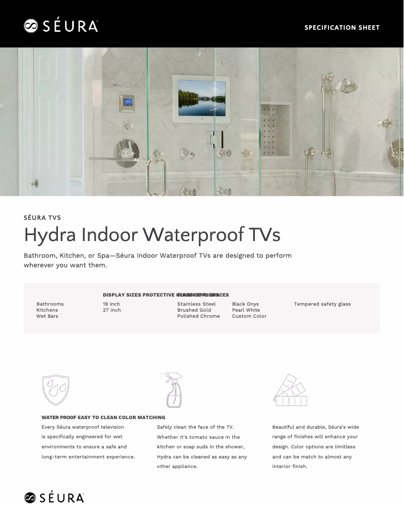 Page 1 de la notice Manuel utilisateur Seura Indoor Hydra IWT-27-SS