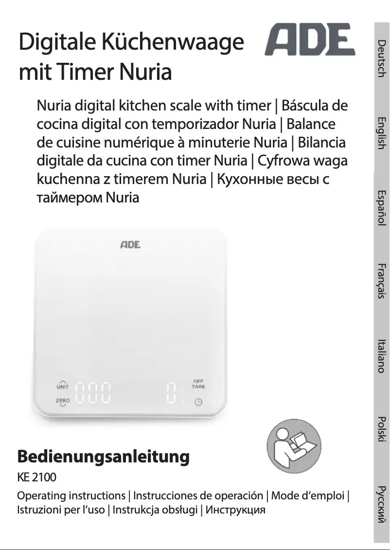 Image de la première page du manuel de l'appareil Nuria KE 2100