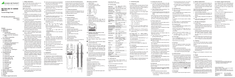 Page n°1 - Manuel utilisateur Gossen Metrawatt METRALINE VC SENSE M611L