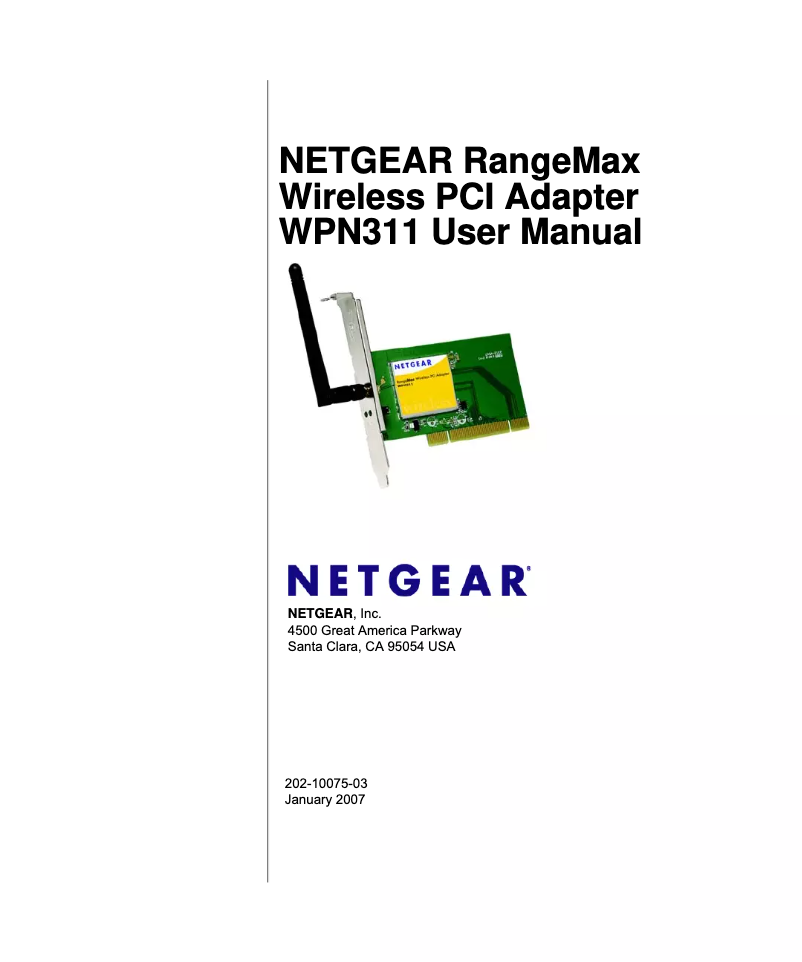 Page 1 de la notice Manuel utilisateur Netgear WPN311