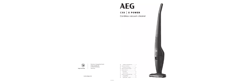 Page 1 de la notice Manuel utilisateur AEG CX8-2-80TM