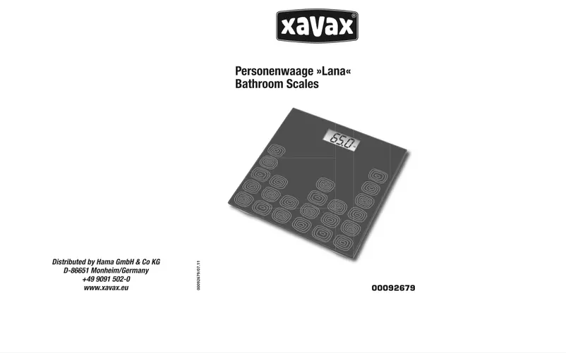 Page 1 de la notice Manuel utilisateur Xavax Lana