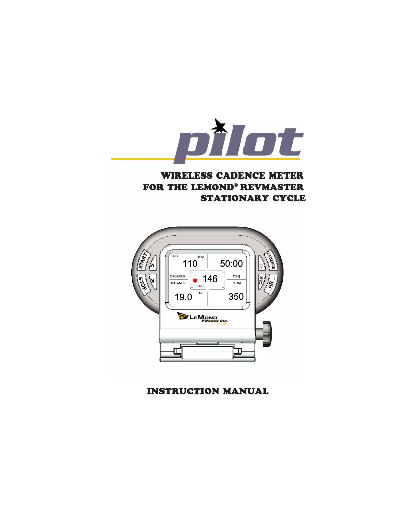 Image de la première page du manuel de l'appareil Pilot