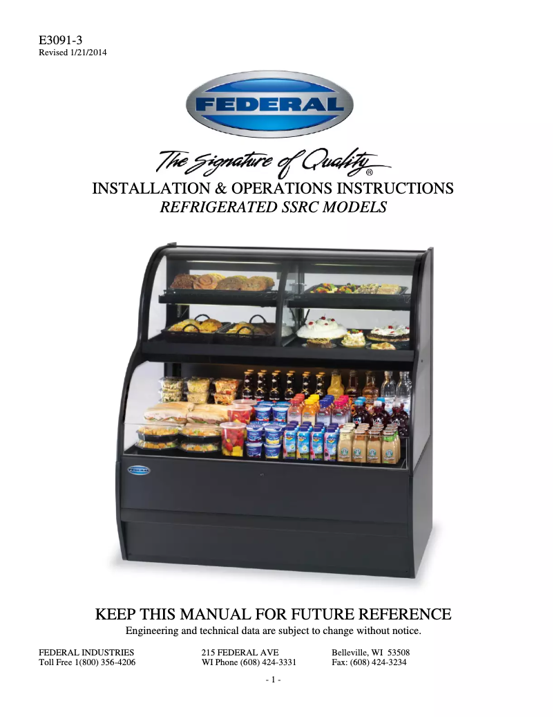 Image de la première page du manuel de l'appareil SSRC-5952