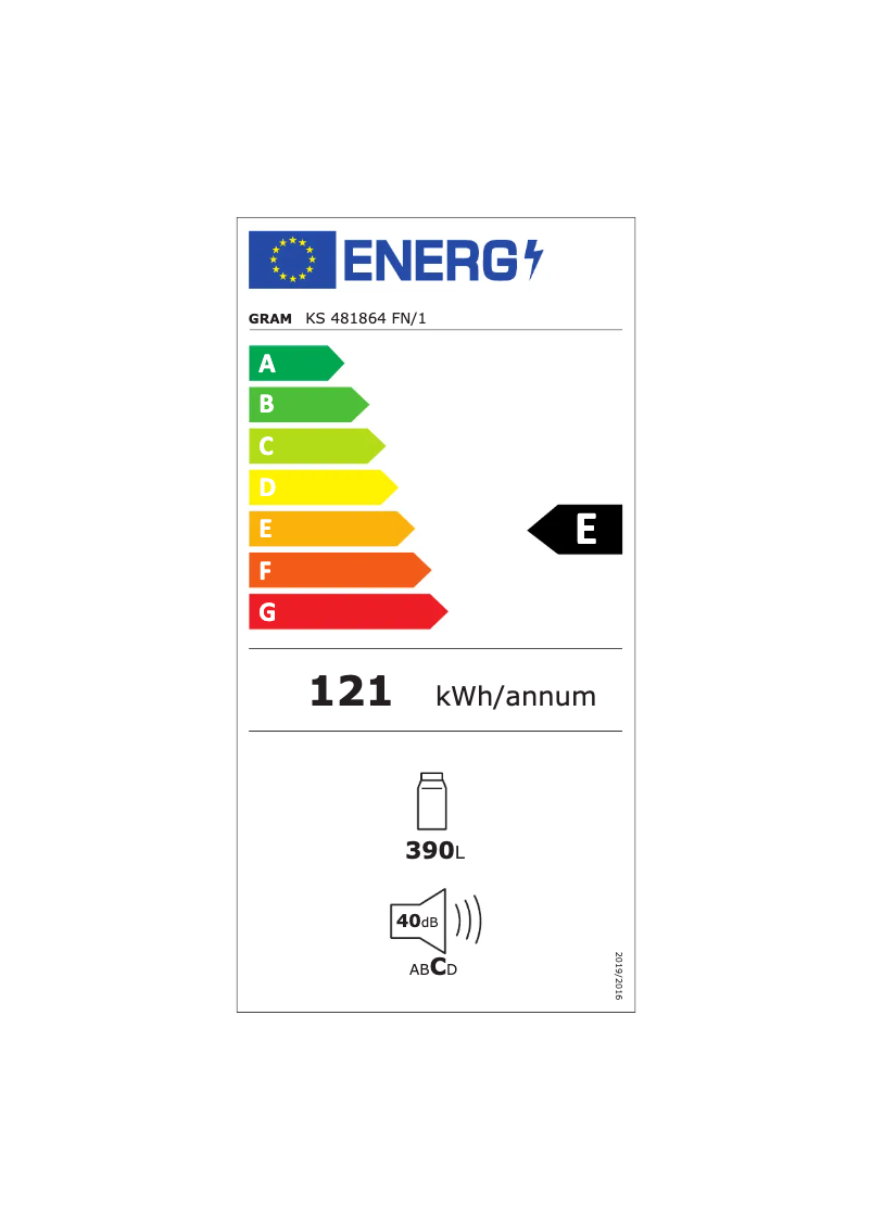 Page n°1 - Label énergétique Gram KS 481864 FN/1