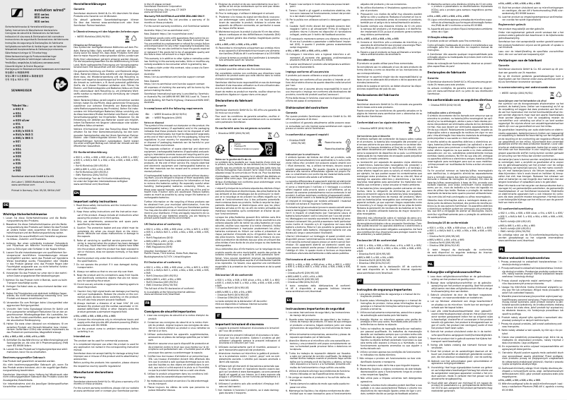 Page 1 de la notice Instructions de sécurité Sennheiser e 609