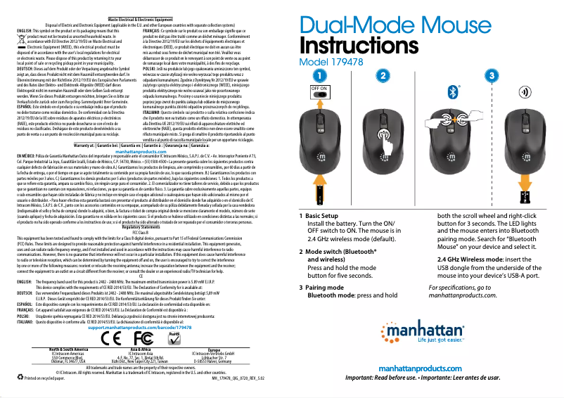 Page 1 de la notice Manuel utilisateur Manhattan 179478