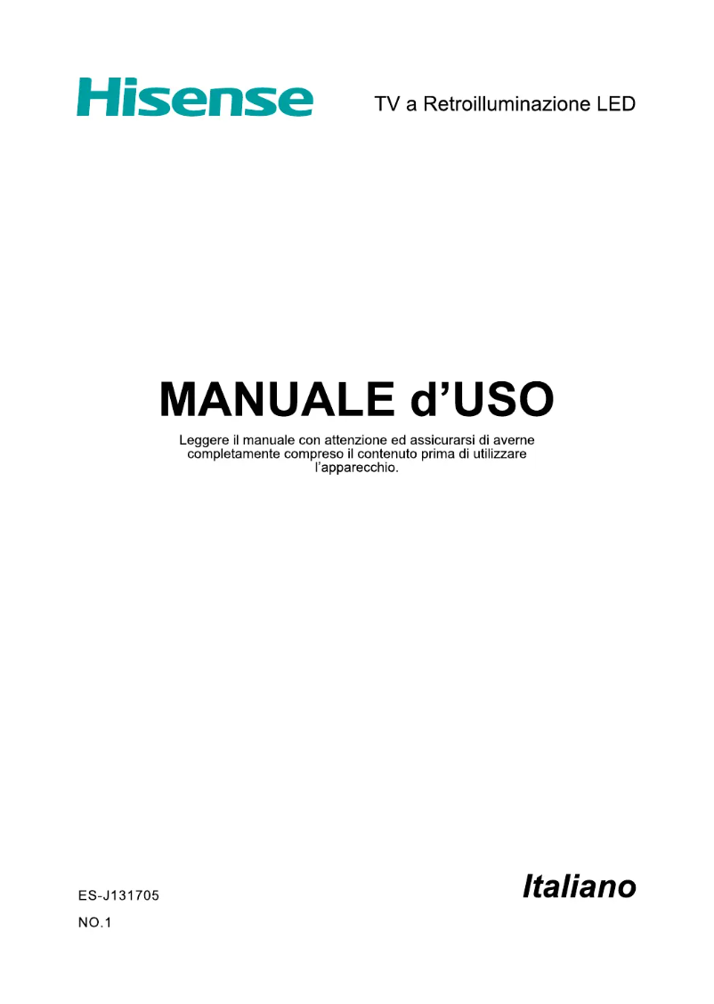 Page 1 de la notice Manuel utilisateur Hisense 50XT880