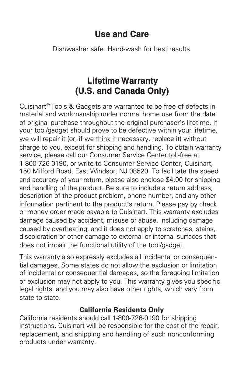 Page 1 de la notice Manuel utilisateur Cuisinart CTG-00-IPM