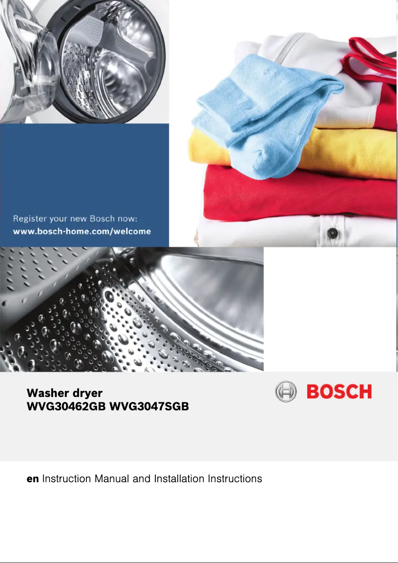 Page n°1 - Manuel utilisateur Bosch WVG30462GB