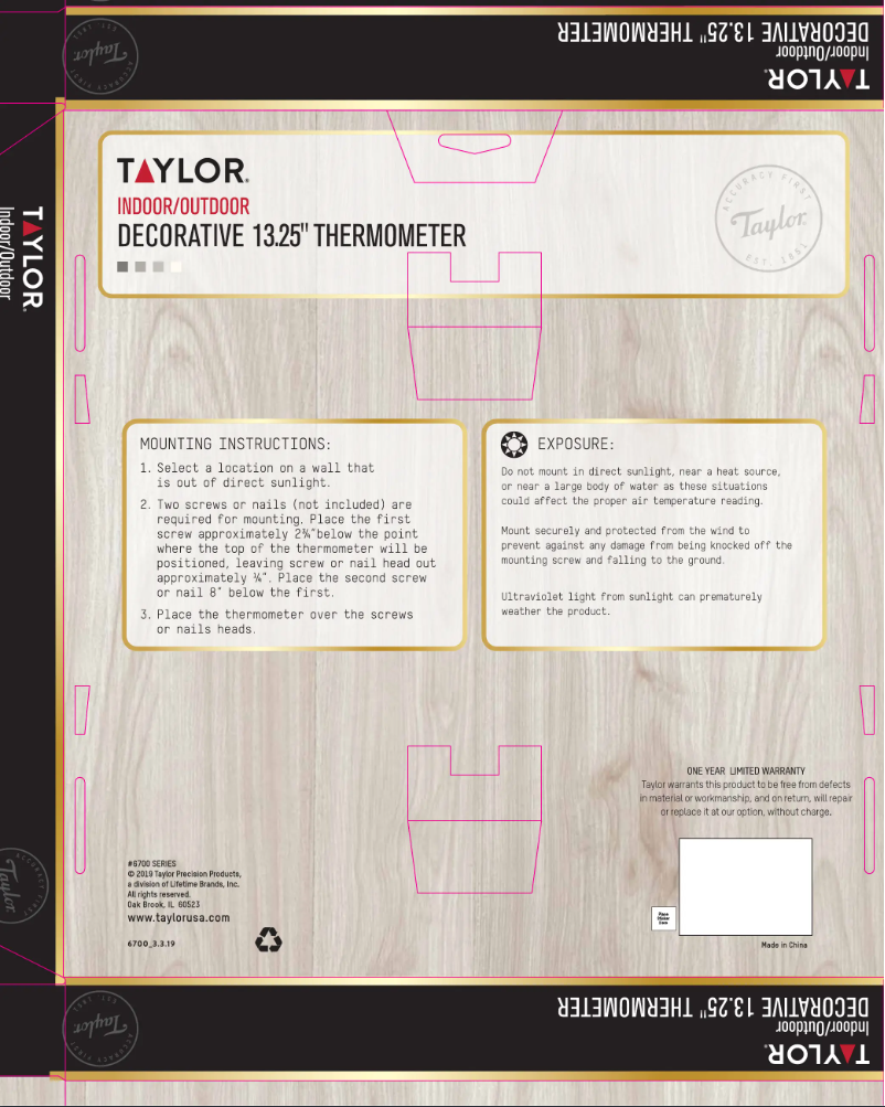 Page n°1 - Manuel utilisateur Taylor 6700SV