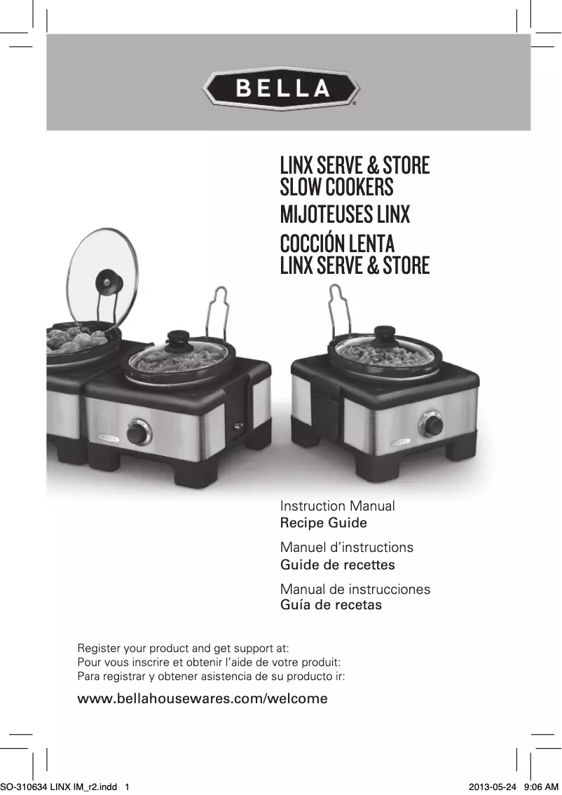 Page 1 de la notice Manuel utilisateur Bella 14012