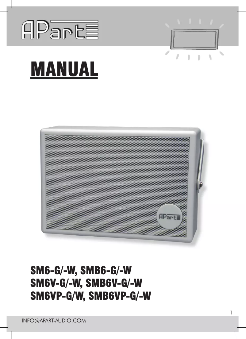 Page n°1 - Manuel utilisateur APart SMB6VP