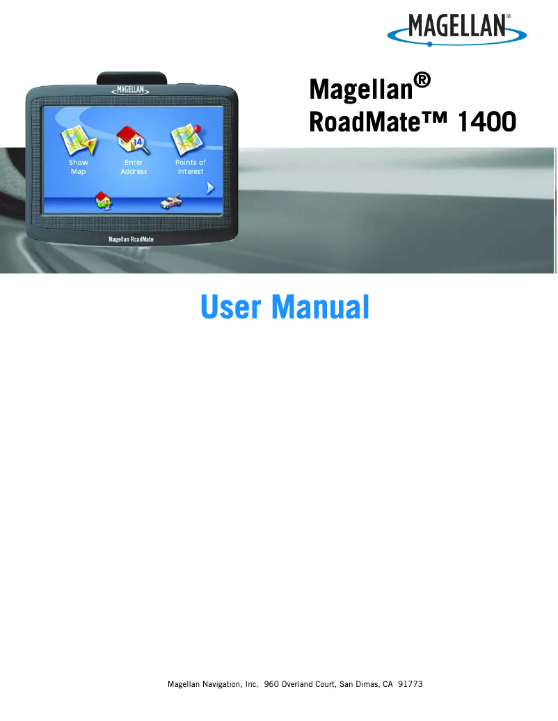 Image de la première page du manuel de l'appareil RoadMate 1400