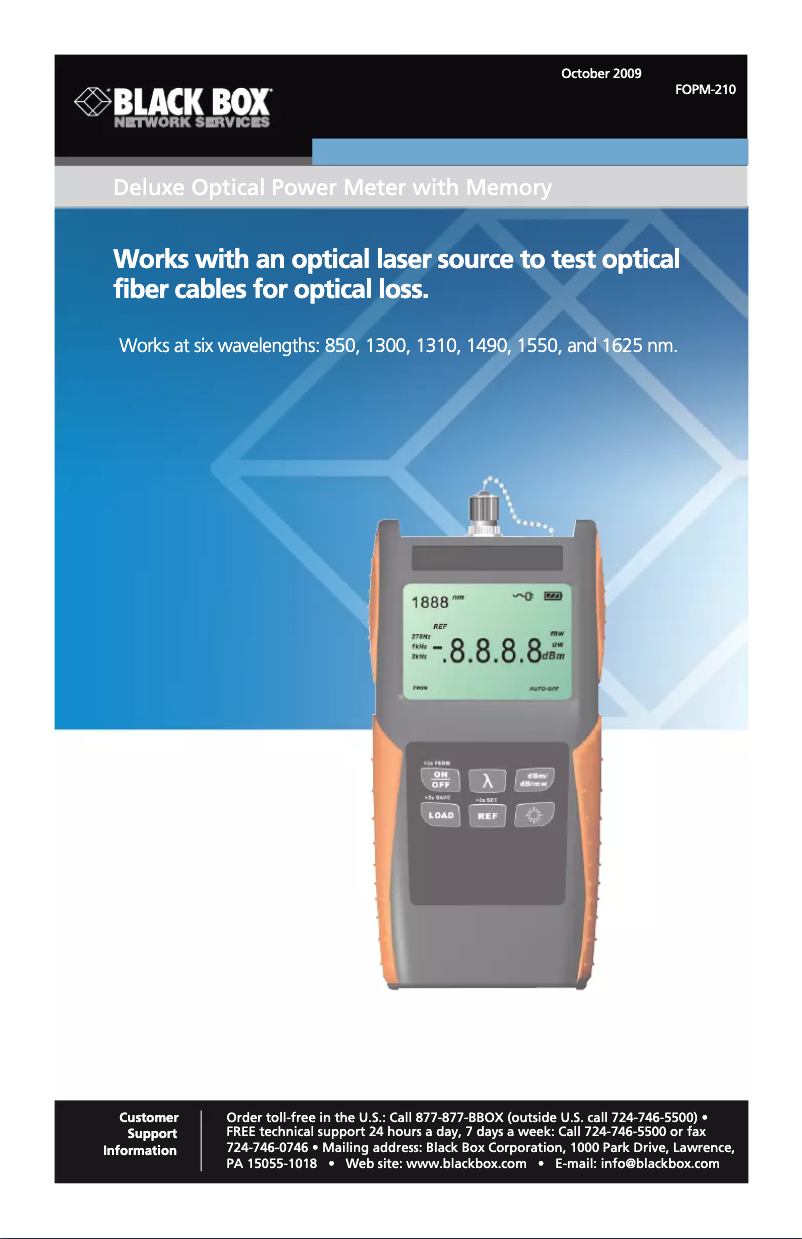 Página 1 del manual Manual de usuario Black Box FOPM-210