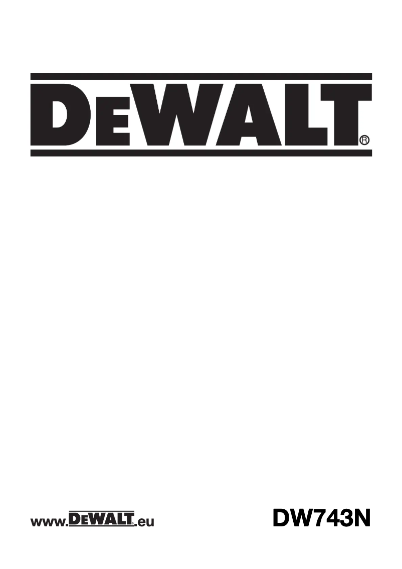 Page 1 de la notice Manuel utilisateur DeWalt DW743