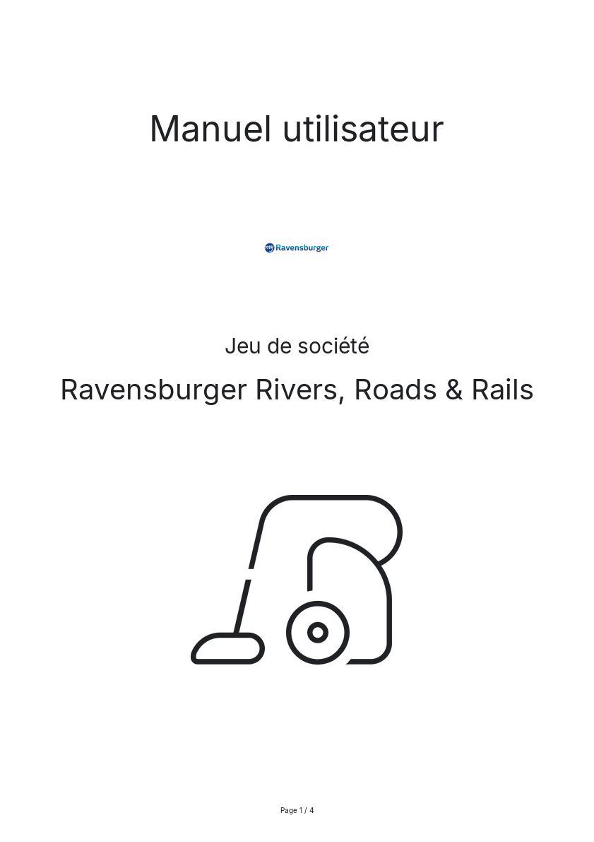 Page n°1 - Manuel utilisateur Ravensburger Rivers, Roads & Rails
