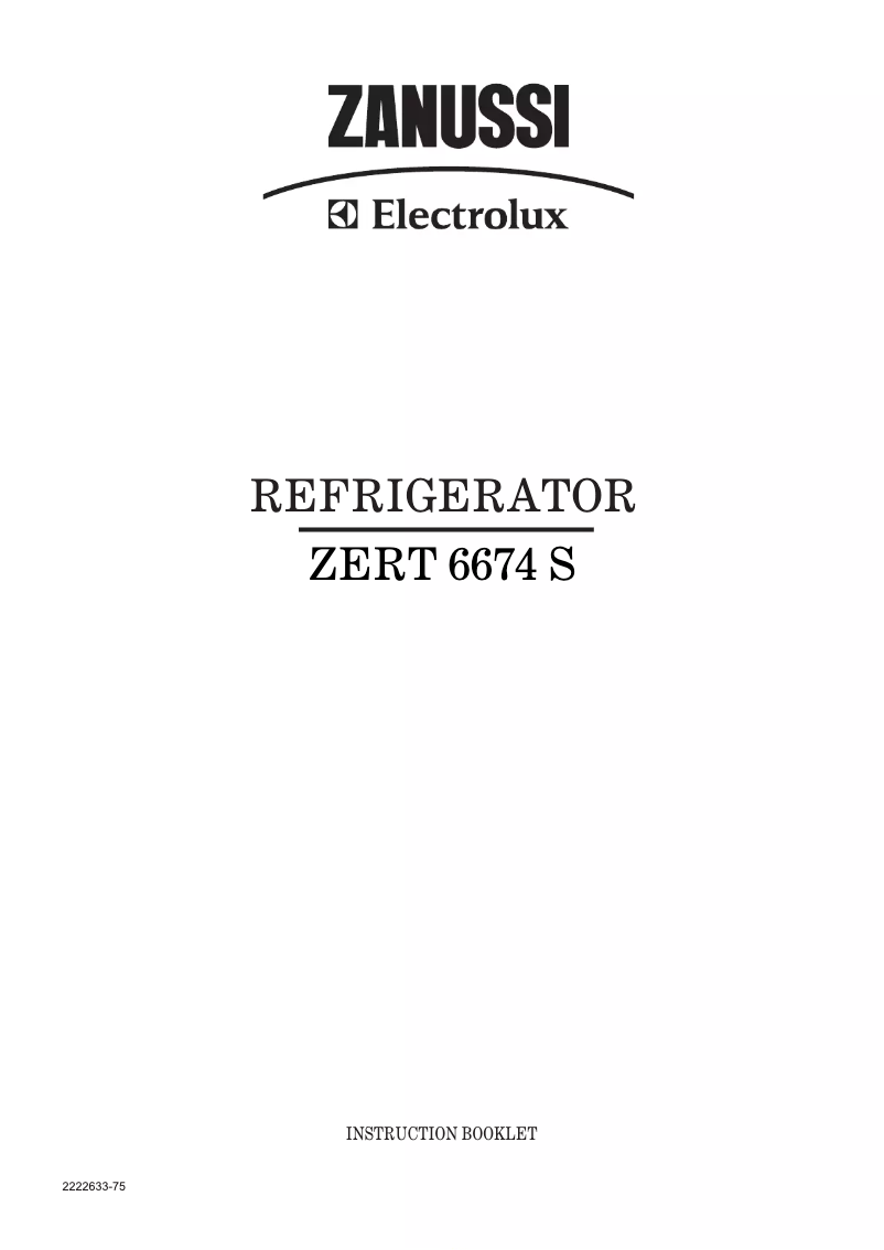 Page n°1 - Manuel utilisateur Zanussi-Electrolux ZERT6674S
