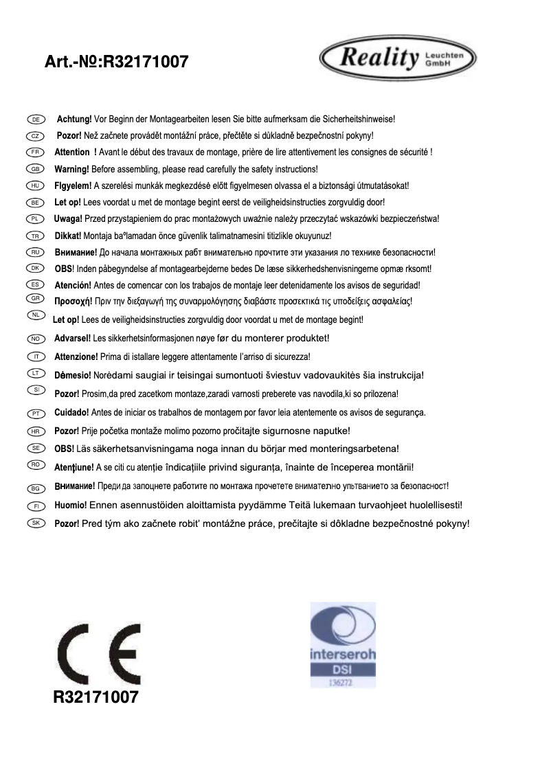 Página 1 del manual Manual de usuario Trio Lighting Dallas