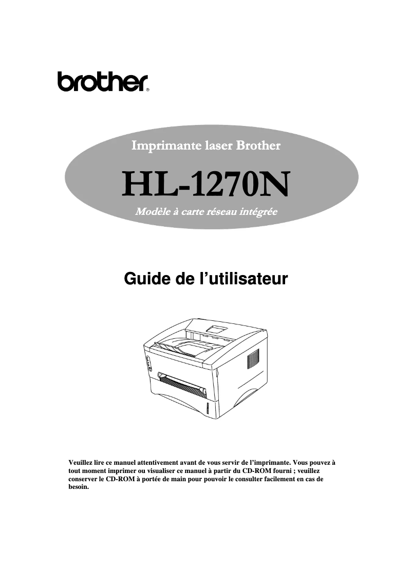 Page n°1 - Manuel utilisateur Brother HL-1270N