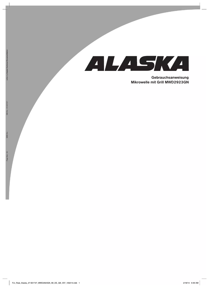 Page 1 de la notice Manuel utilisateur Alaska MWD2923GN