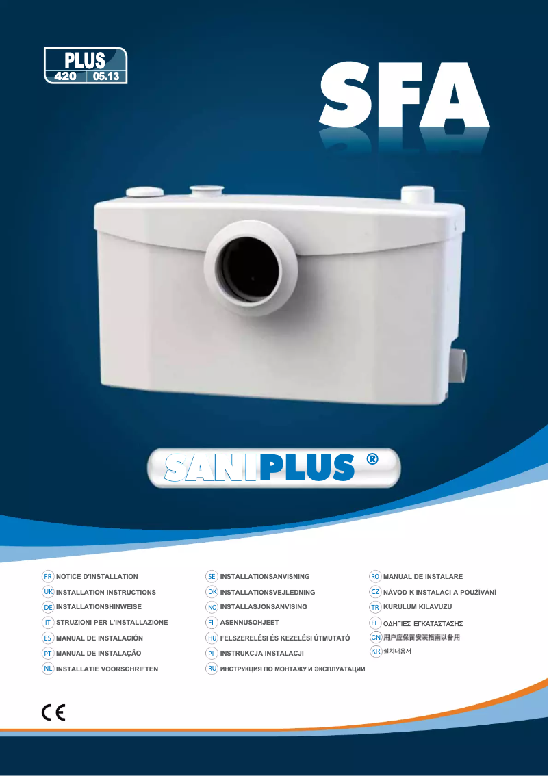 Page 1 de la notice Manuel utilisateur Sanibroyeur Saniplus Silence