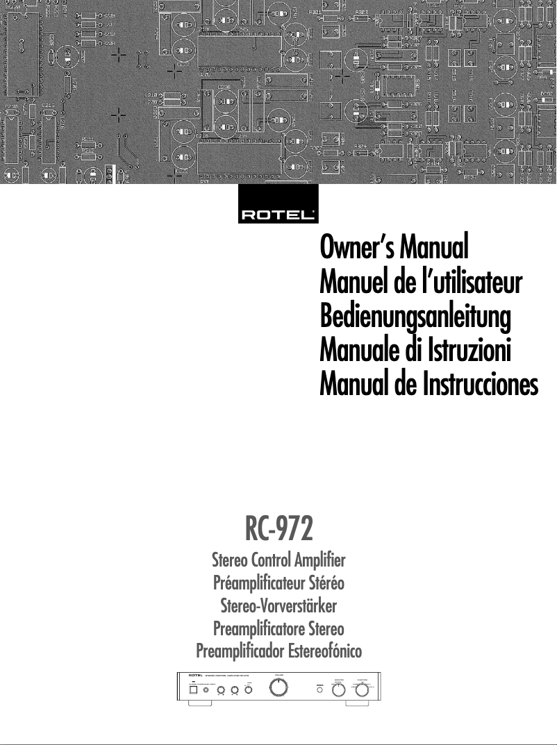Image de la première page du manuel de l'appareil RC-972