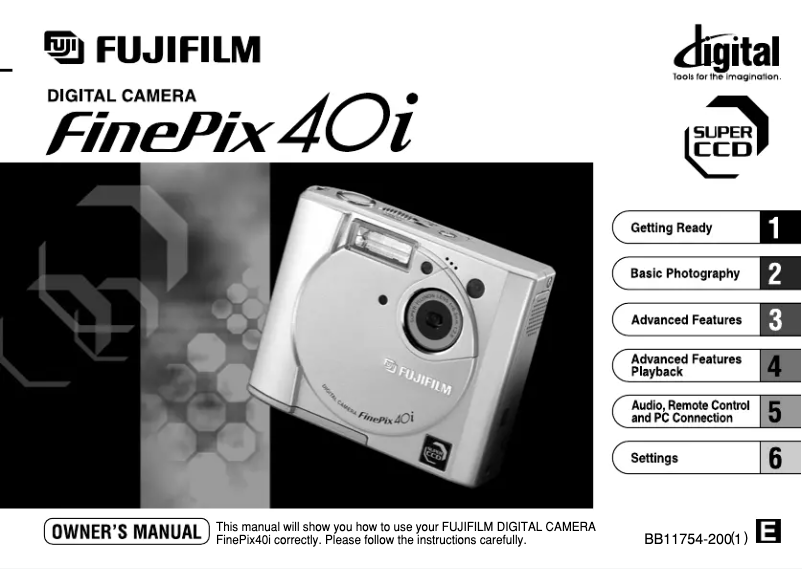 Image de la première page du manuel de l'appareil FinePix 40i