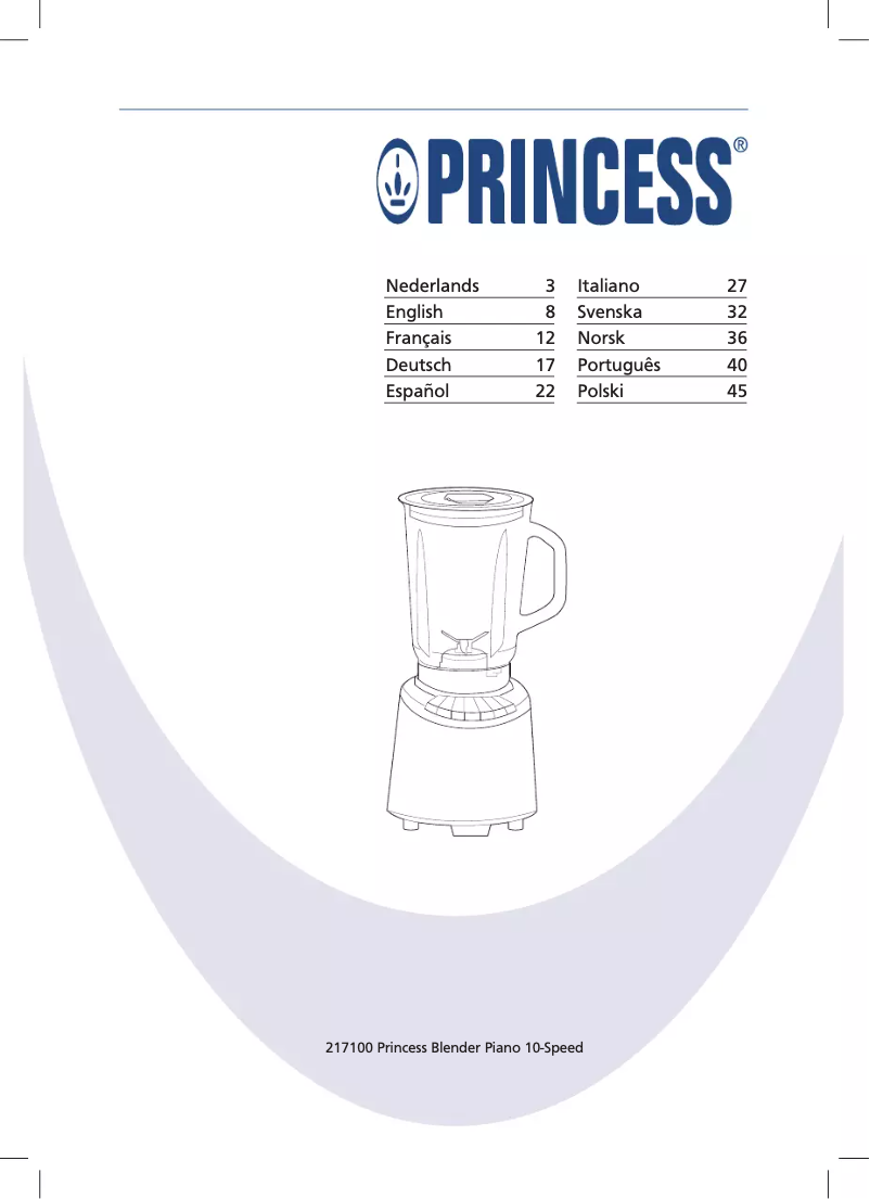 Image de la première page du manuel de l'appareil Piano Blender 10-Speed