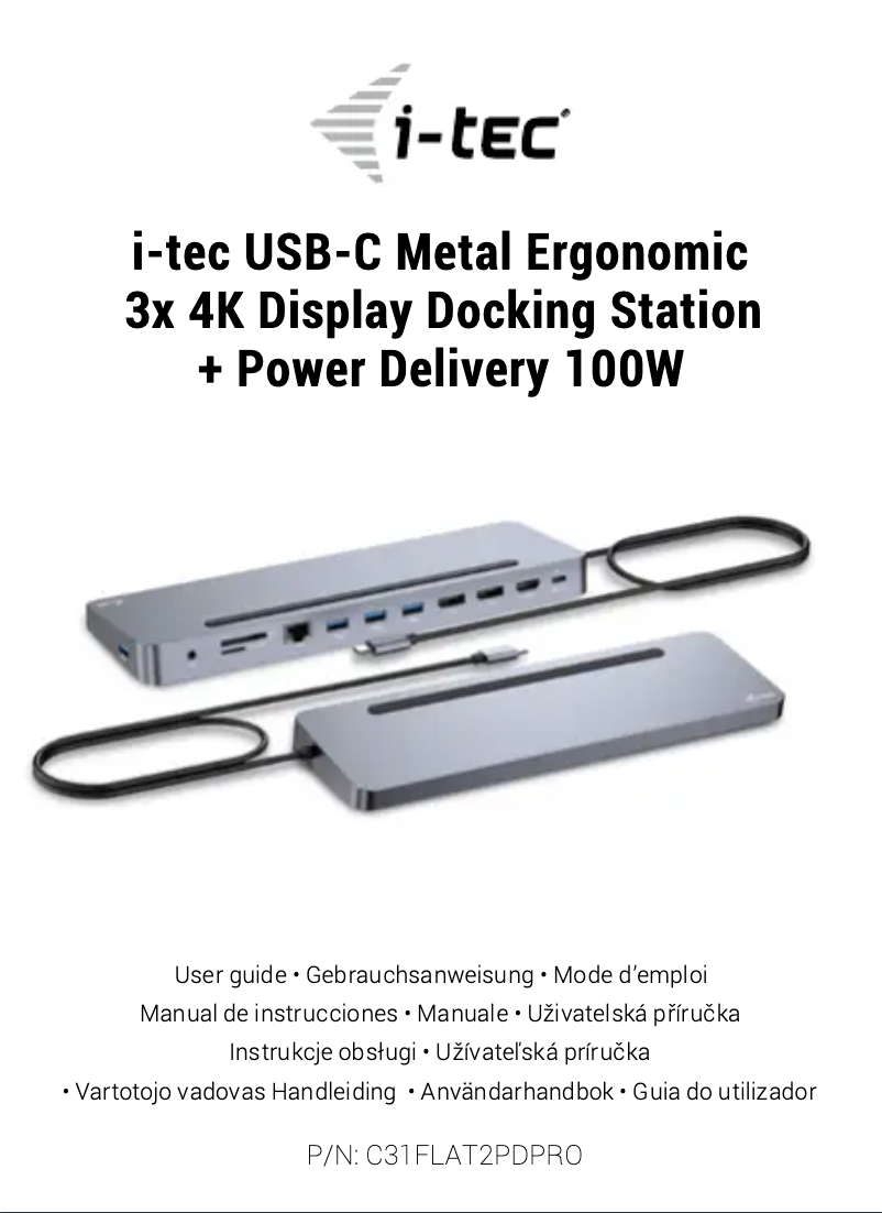 Page 1 de la notice Manuel utilisateur i-TEC C31FLAT2PDPRO100W