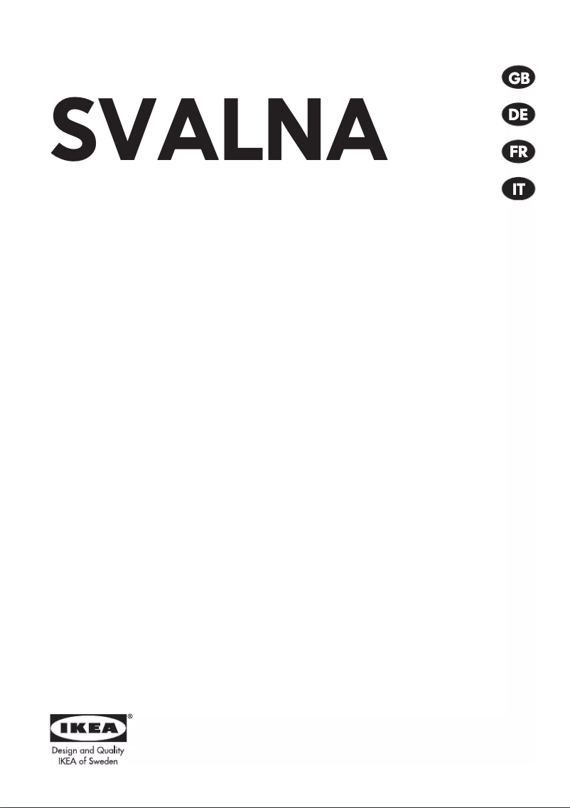 Image de la première page du manuel de l'appareil SVALNA