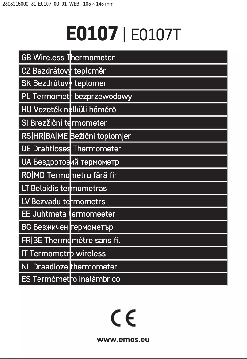 Page n°1 - Manuel utilisateur Emos E0107