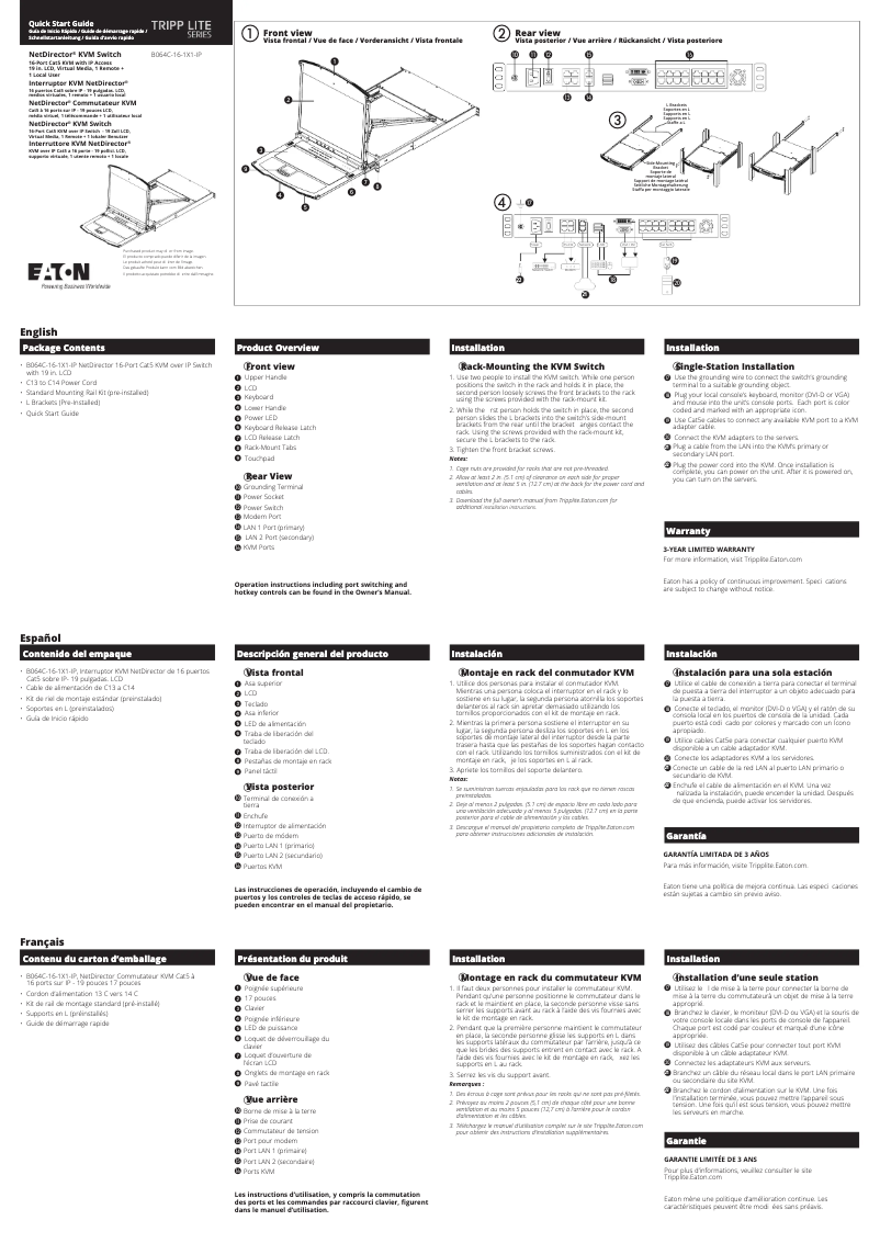 Página 1 del manual Manual de usuario Tripp Lite B064C-16-1X1-IP