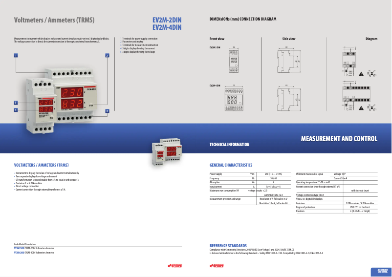 Image de la première page du manuel de l'appareil EV2M-4DIN